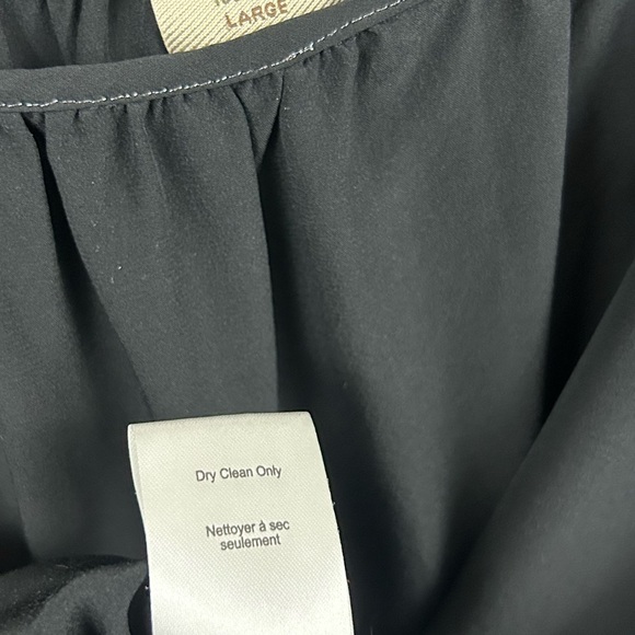 Aritzia Wilfred 100% Silk Black Dress Pockets Size Large - Picture 11 of 11